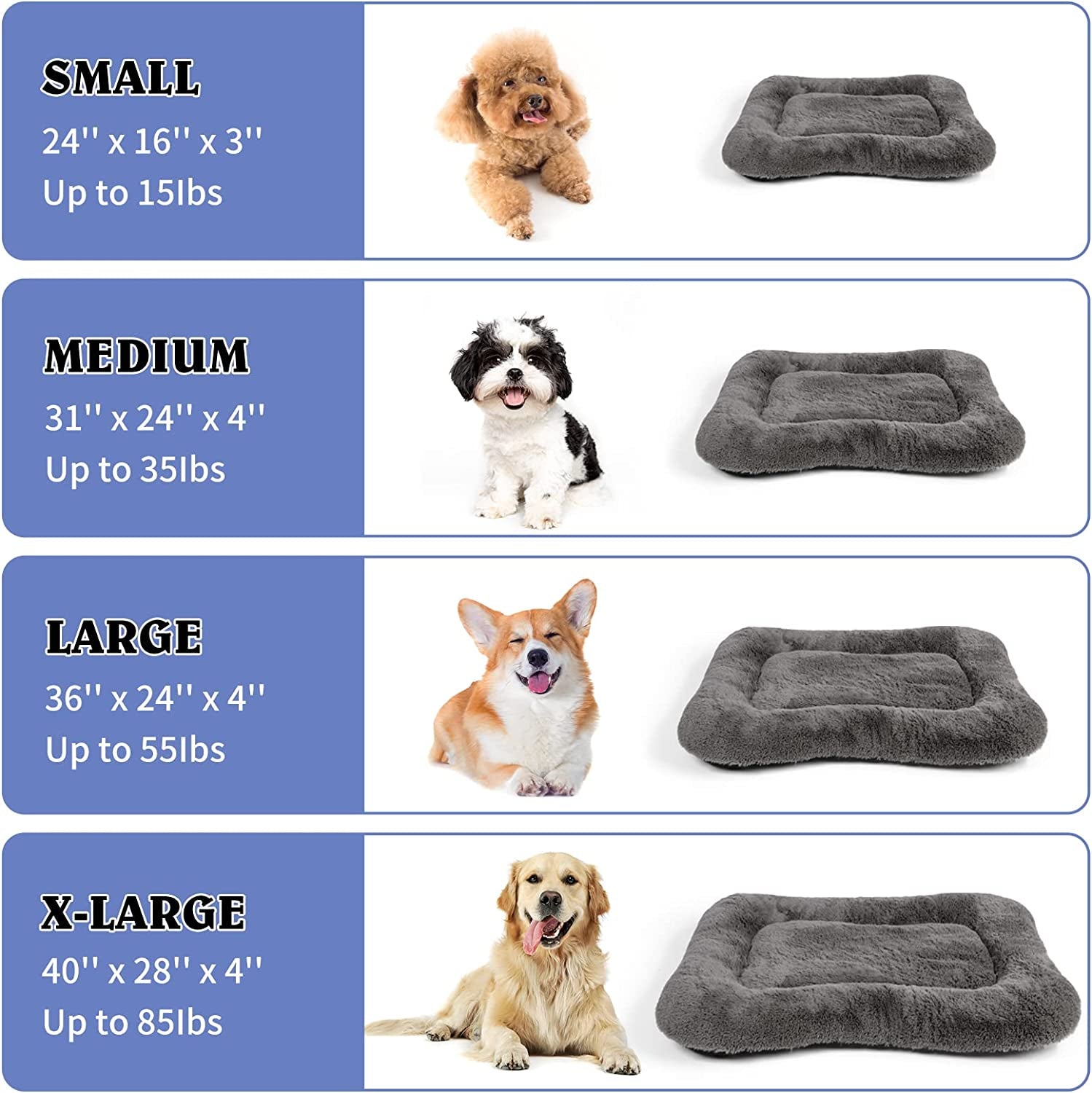Washable Dog Crate Bed Cushion 