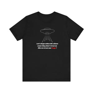 Funny Aliens and Dogs Statement tee