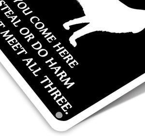 Beware of Dog Metal Sign Funny Warning Signs for Property Is Protected by German Shepherds Tin Sign Beware of Dogs Signs for Fence Decorations Outdoor German Shepherd Owner Gifts 8X12 Inches