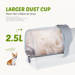 Dog Grooming Kit, 2.5L Pet Hair Vacuum,with 5-In-1 Electric Clippers Cleaning Set for Dogs for Big Dogs