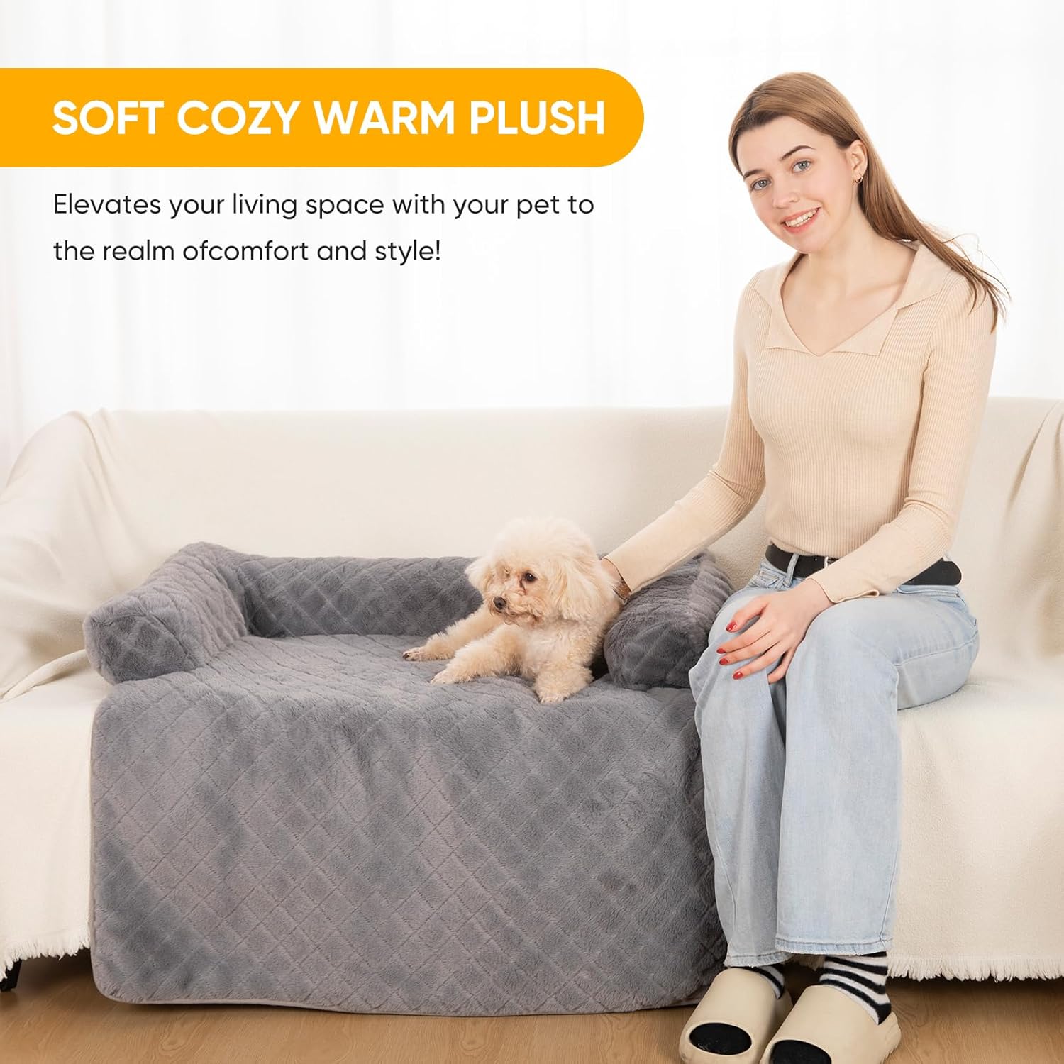 Fluffy Couch Bed for Big Dogs