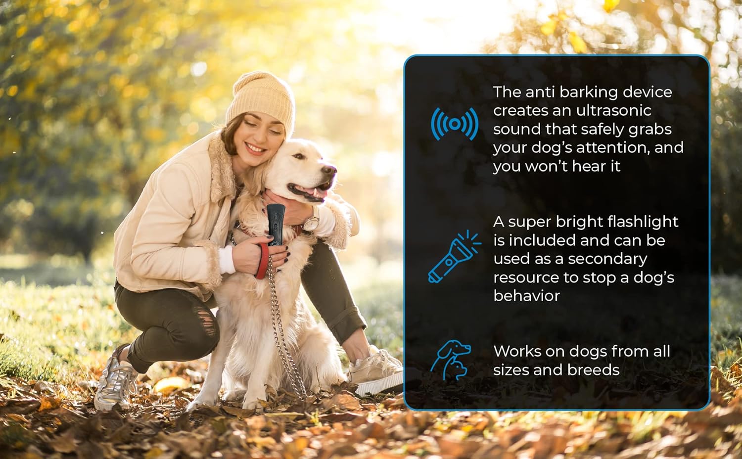  Ultrasonic Dog Bark Deterrent & Behavior Corrector 