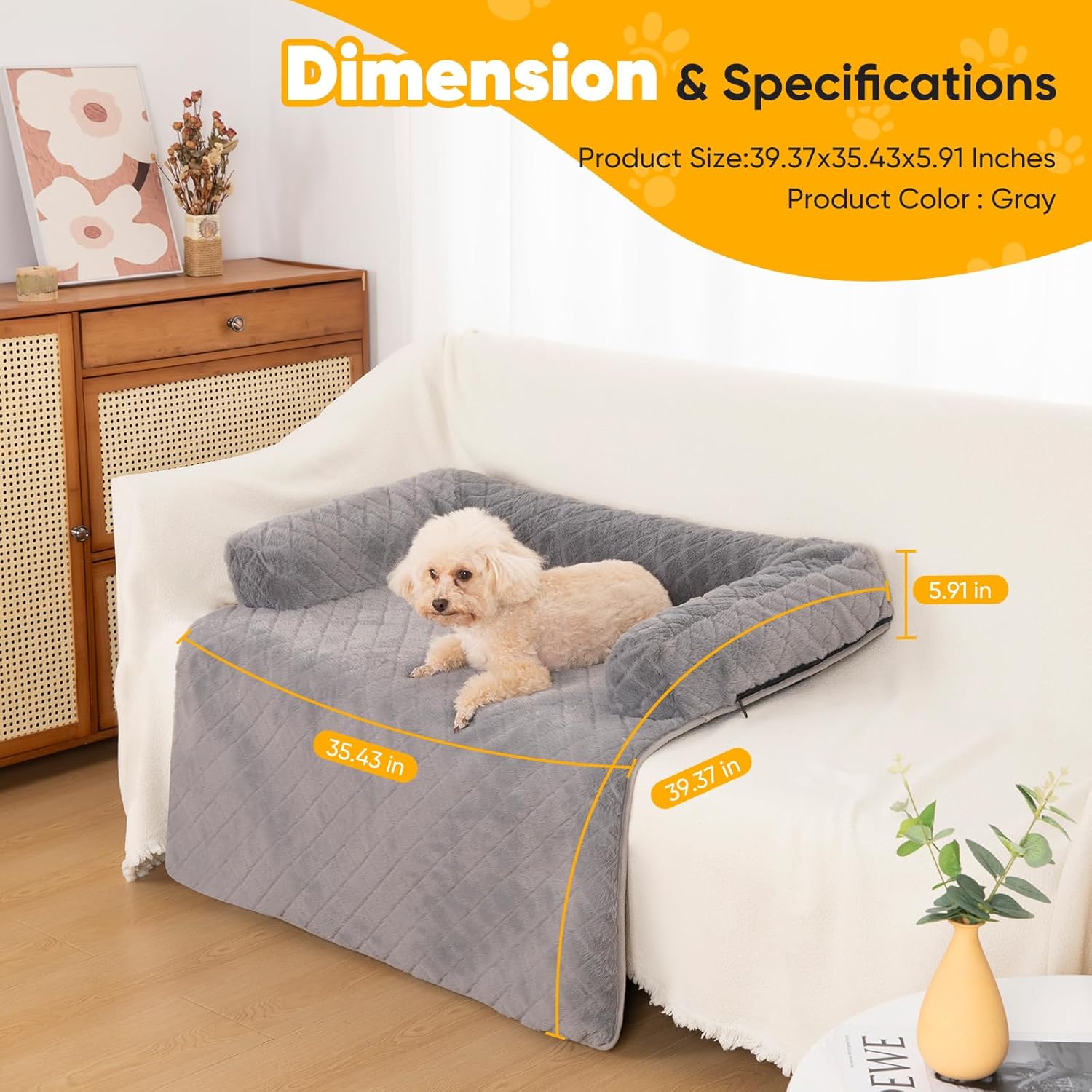 Fluffy Couch Bed for Big Dogs
