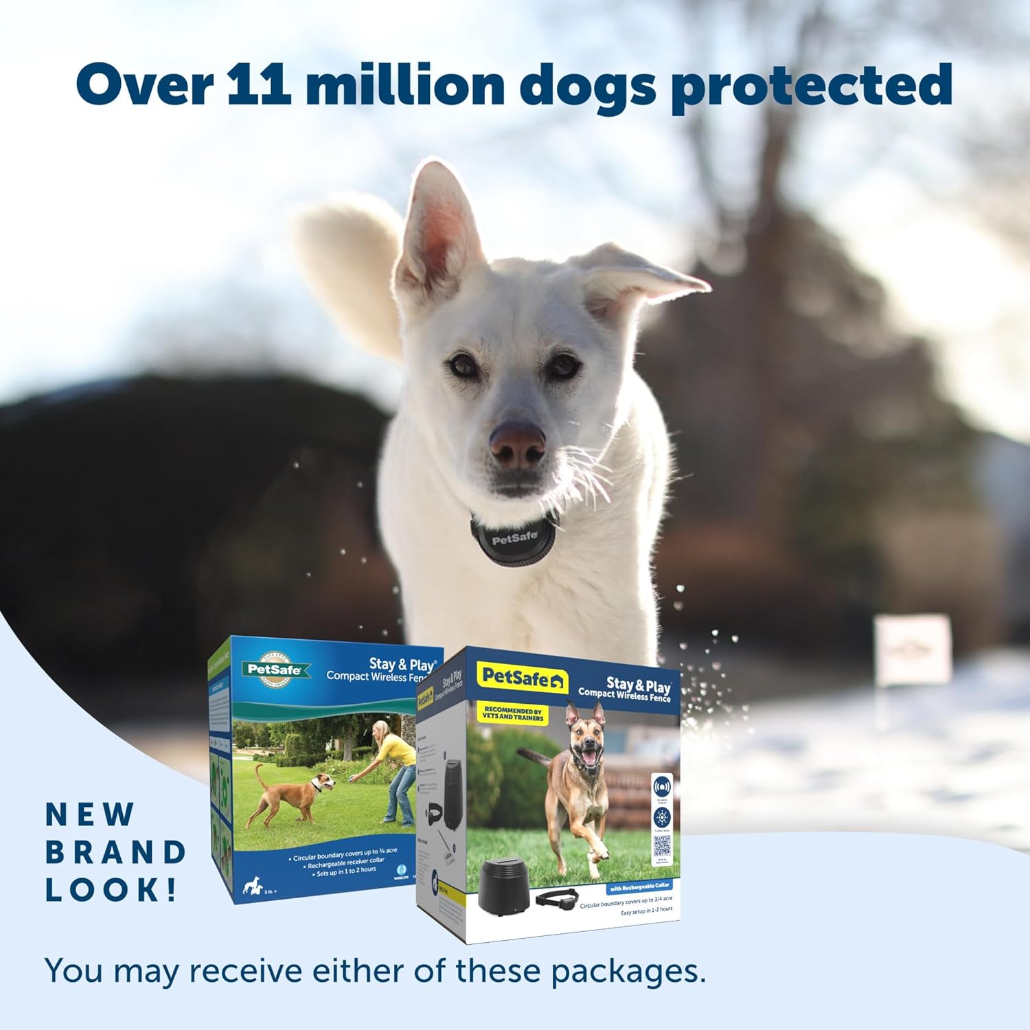 Stay & Play Compact Wireless Pet Fence for Dogs, No Wire Circular Boundary, Secure up to 3/4 Acre, No-Dig and Portable for Travel, for Dogs 5Lb & Up, from Parent Company Invisible Fence Brand