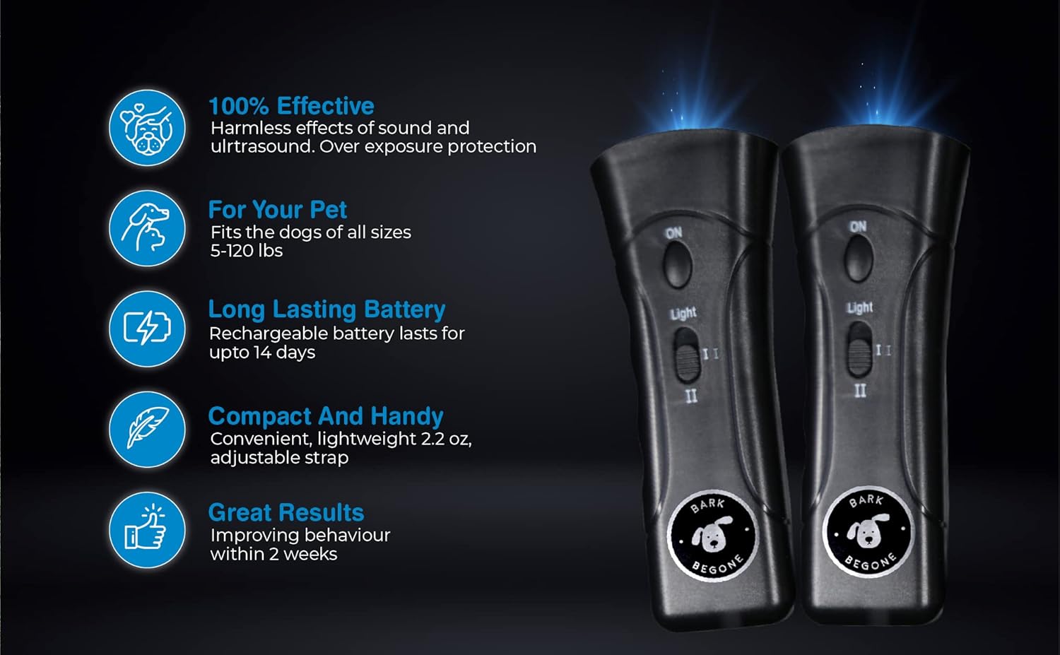  Ultrasonic Dog Bark Deterrent & Behavior Corrector 