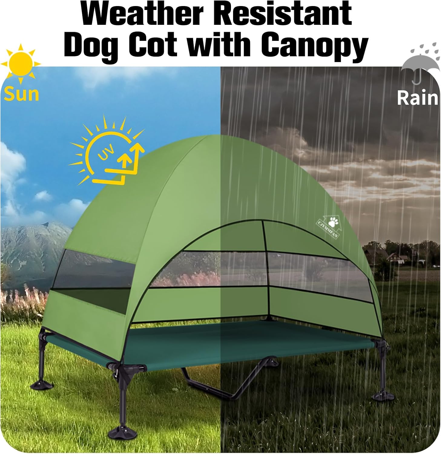 Elevated Big Dog Bed with Canopy