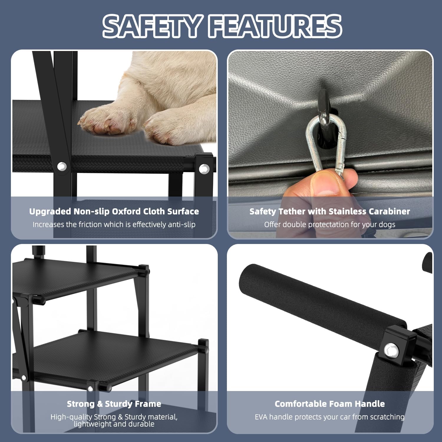 Extra Wide Dog Stairs for Car travel