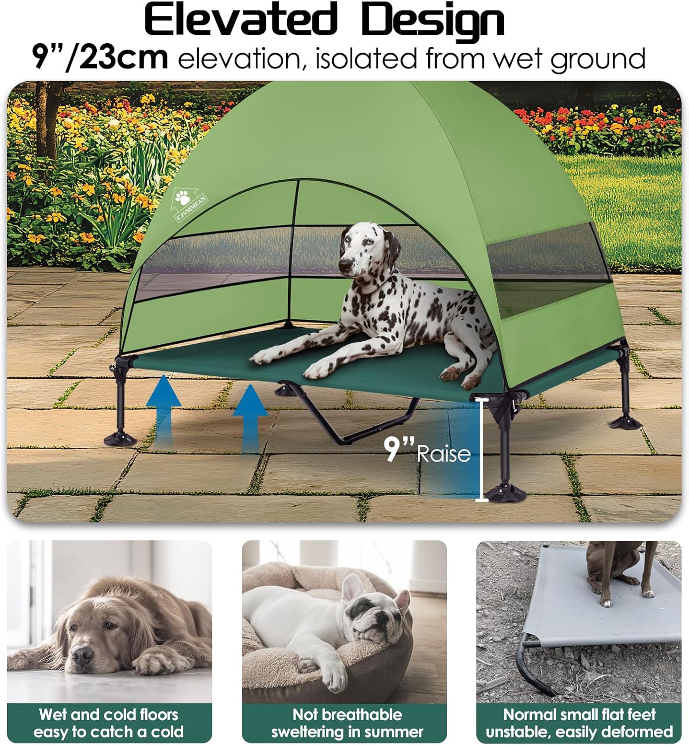Elevated Big Dog Bed with Canopy
