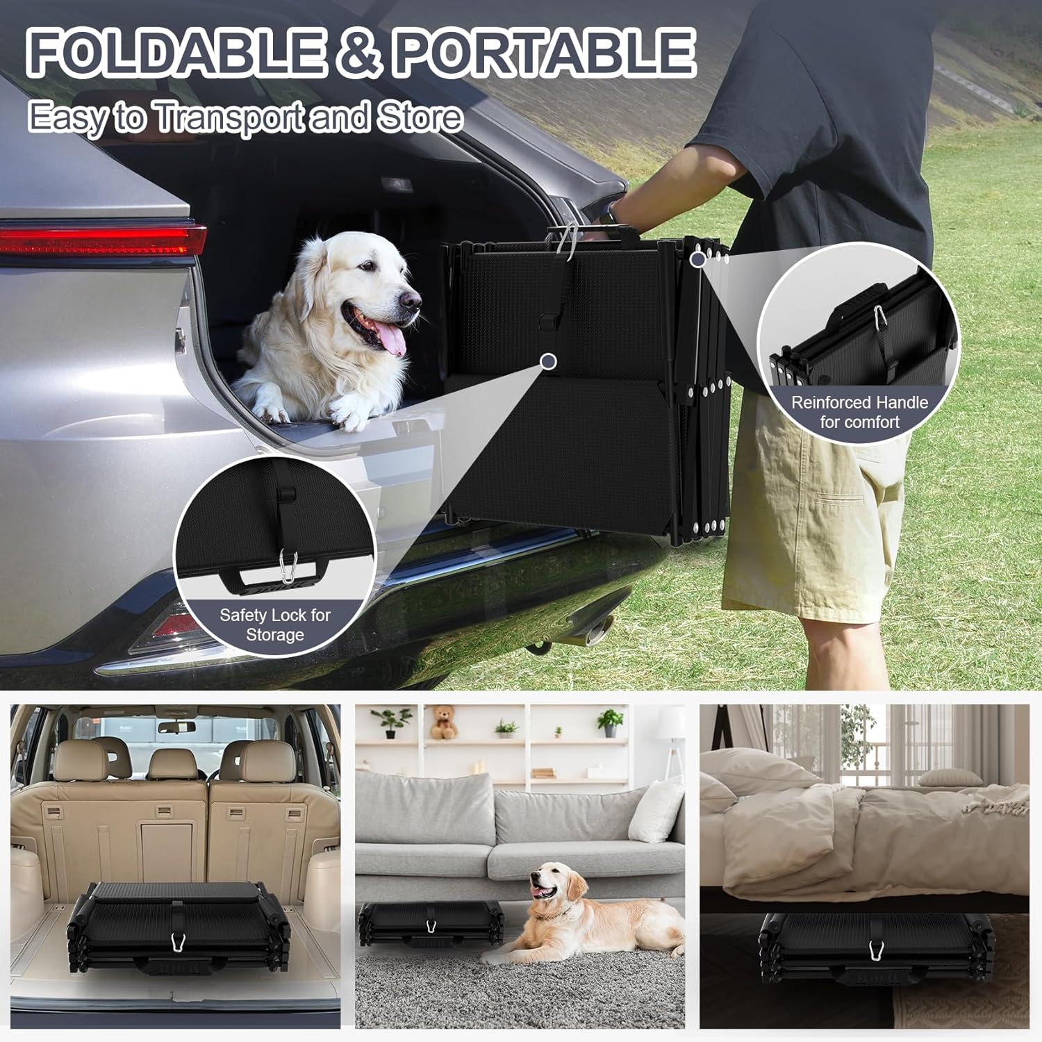 Extra Wide Dog Stairs for Car travel