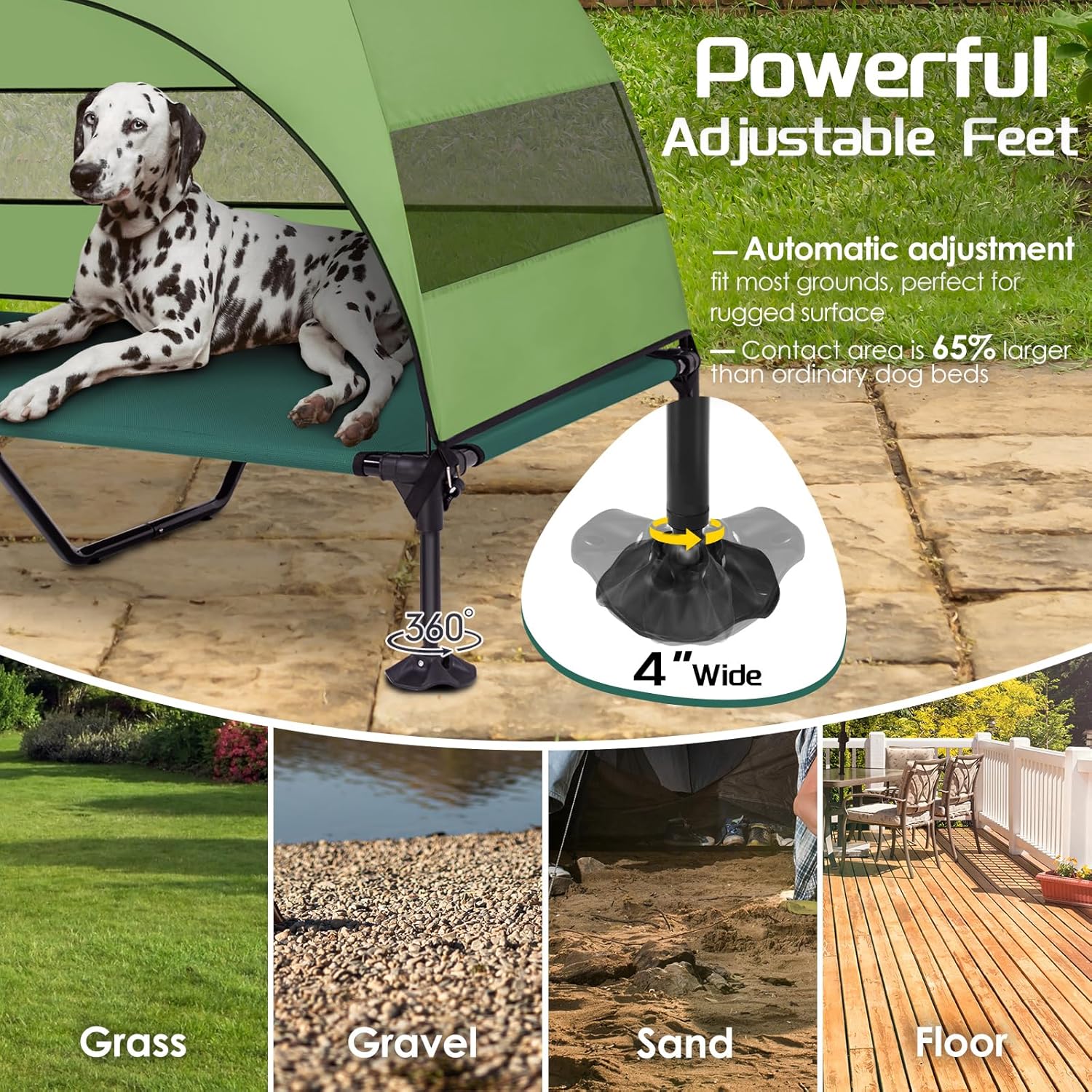 Elevated Big Dog Bed with Canopy