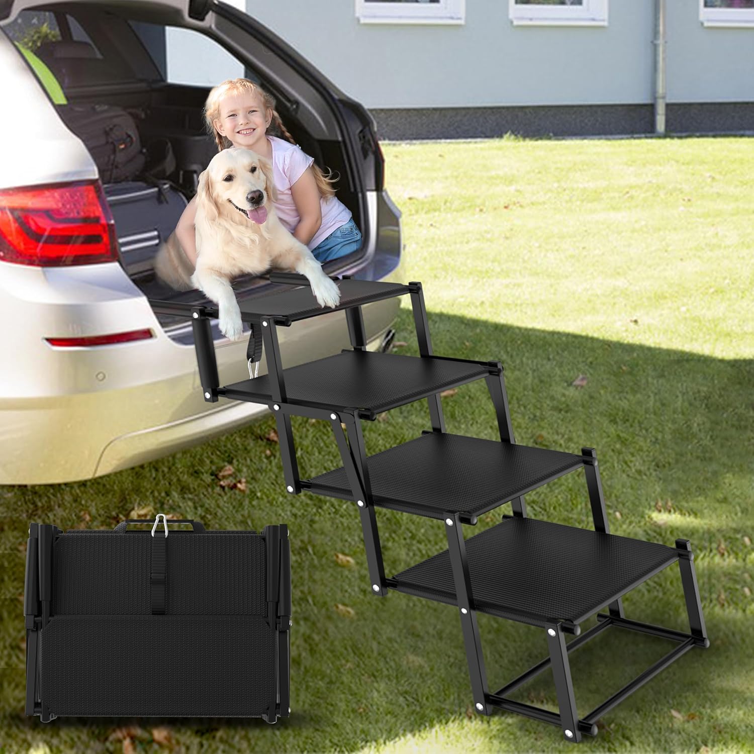Extra Wide Dog Stairs for Car travel