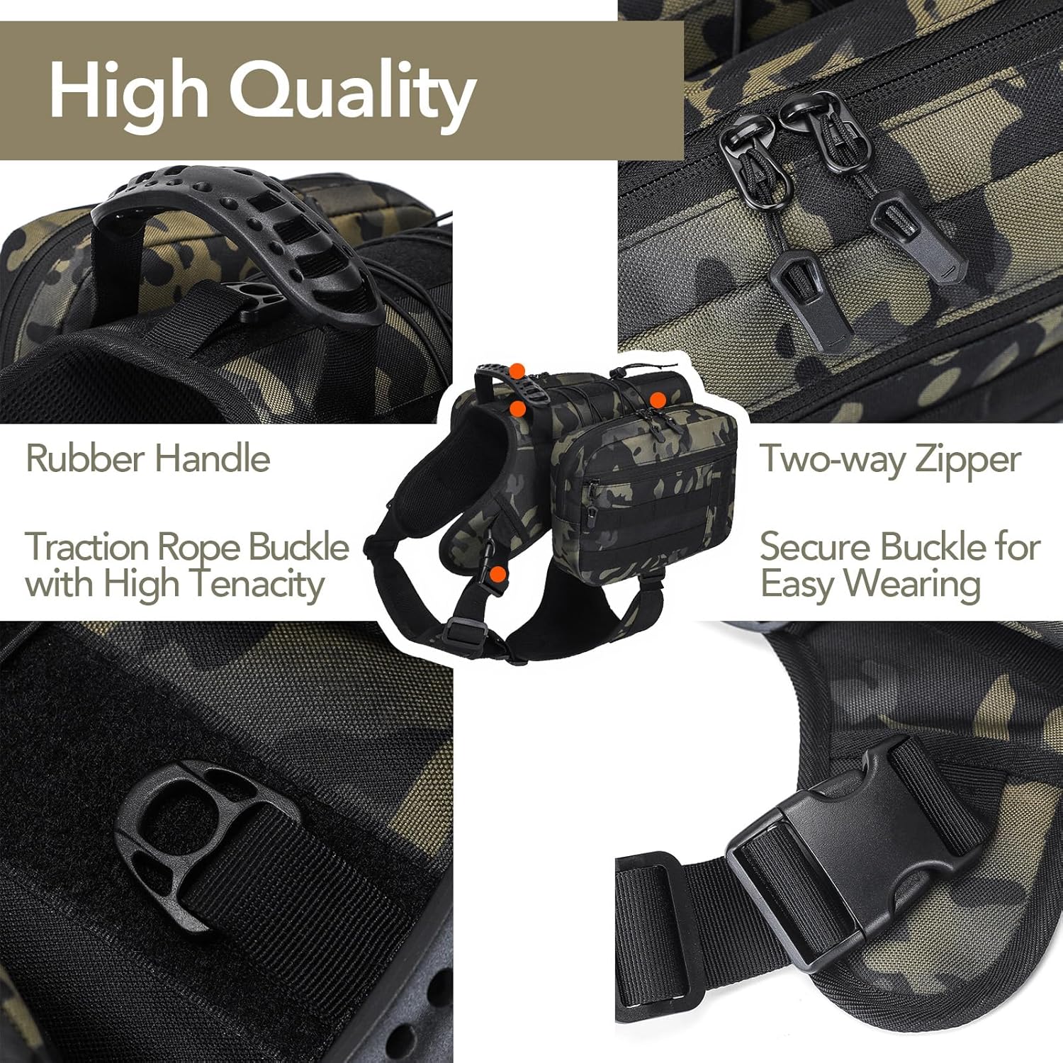 Heavy Duty Dog Hiking Backpack