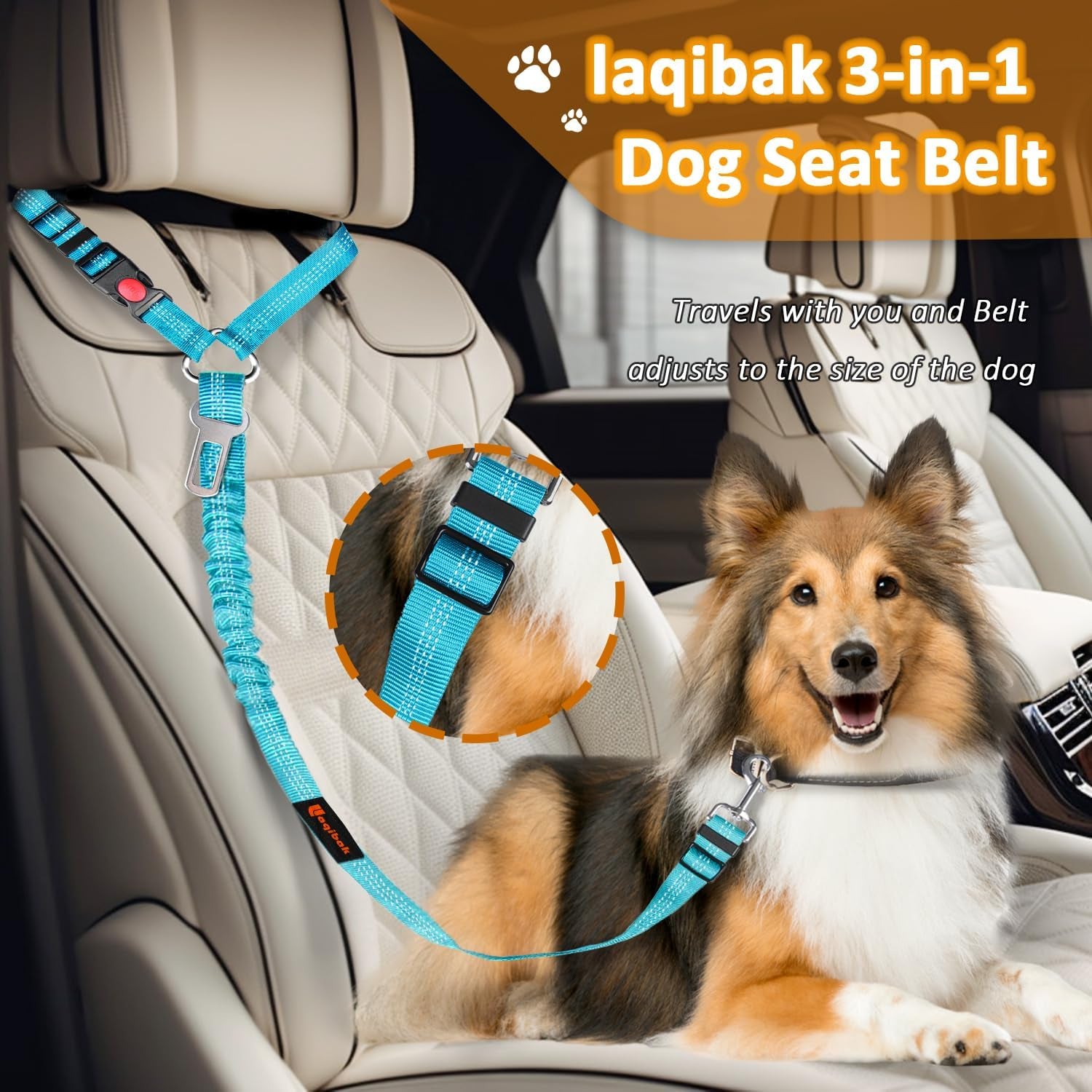 3 in 1 Pet Dog Car Seatbelt Leash