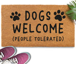 Dogs Welcome People Tolerated Door Mat 30X17 Inch, Funny Dog Doormat