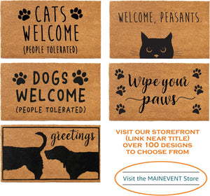 Dogs Welcome People Tolerated Door Mat 30X17 Inch, Funny Dog Doormat