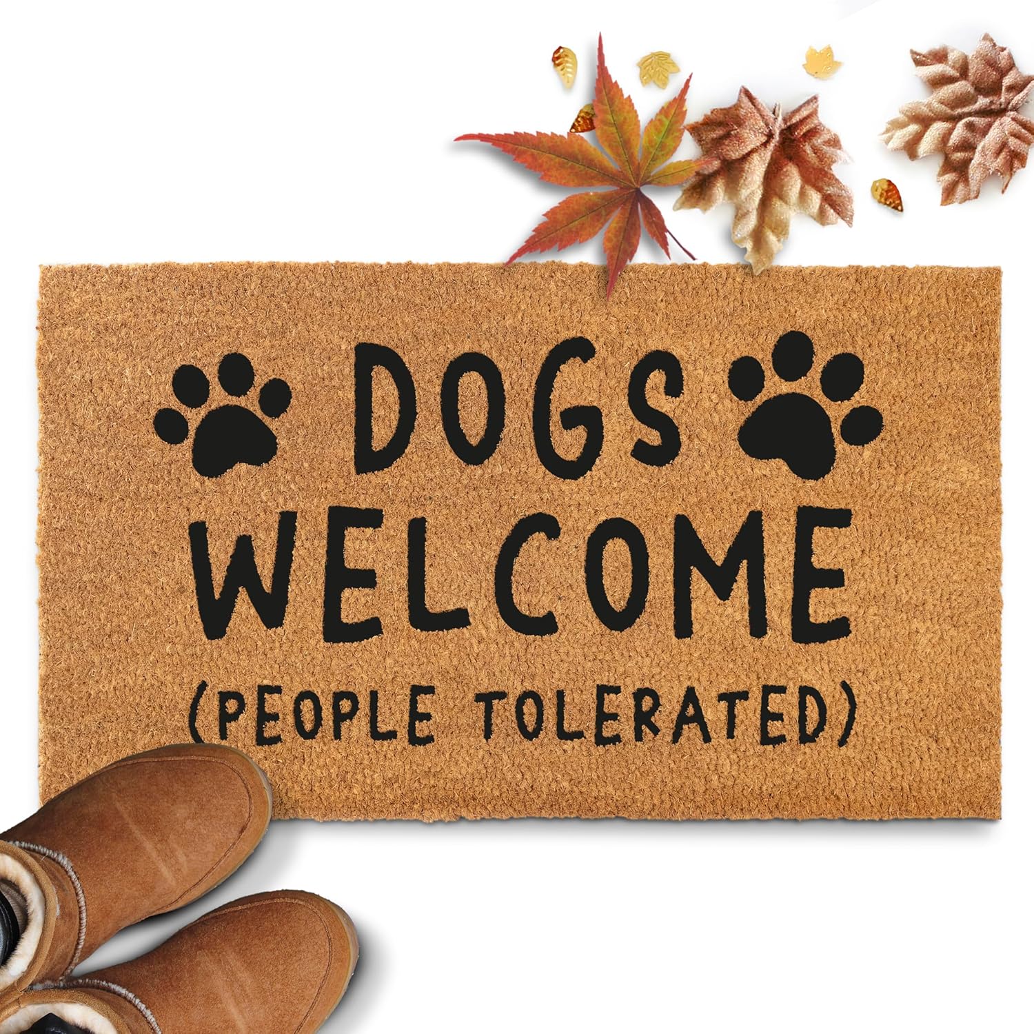 Dogs Welcome People Tolerated Door Mat 30X17 Inch, Funny Dog Doormat