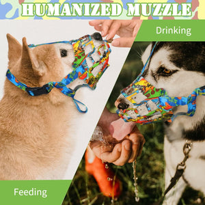 Dog Muzzle, Silicone Basket Muzzle for Small Medium Large Dogs, Soft Cage Mouth Cover Prevent Biting Chewing, Allow Drinking Panting, Suitable for German Shepherd