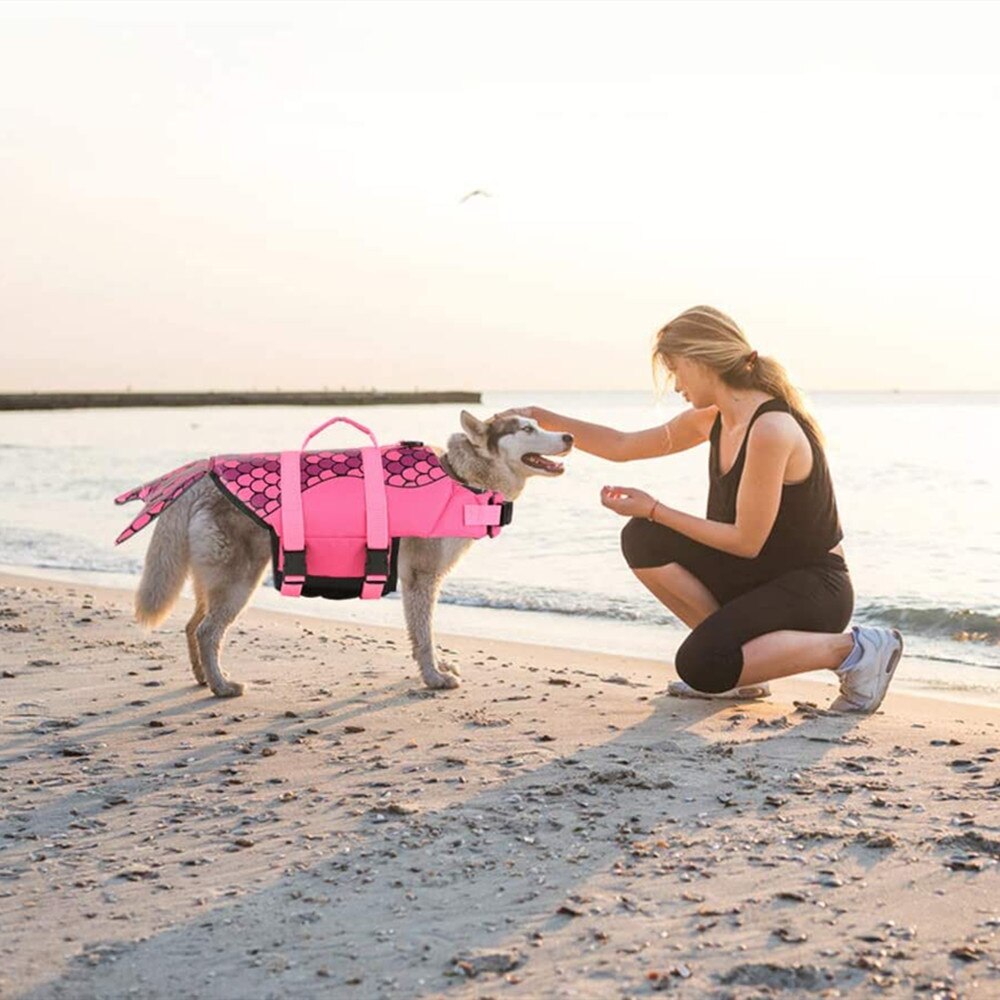 Shark and Mermaid themed dog life jacket