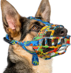 Dog Muzzle, Silicone Basket Muzzle for Small Medium Large Dogs, Soft Cage Mouth Cover Prevent Biting Chewing, Allow Drinking Panting, Suitable for German Shepherd