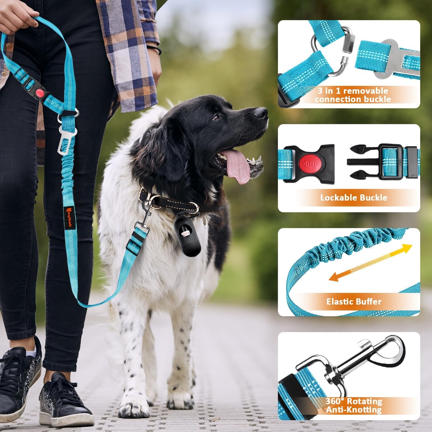 3 in 1 Pet Dog Car Seatbelt Leash