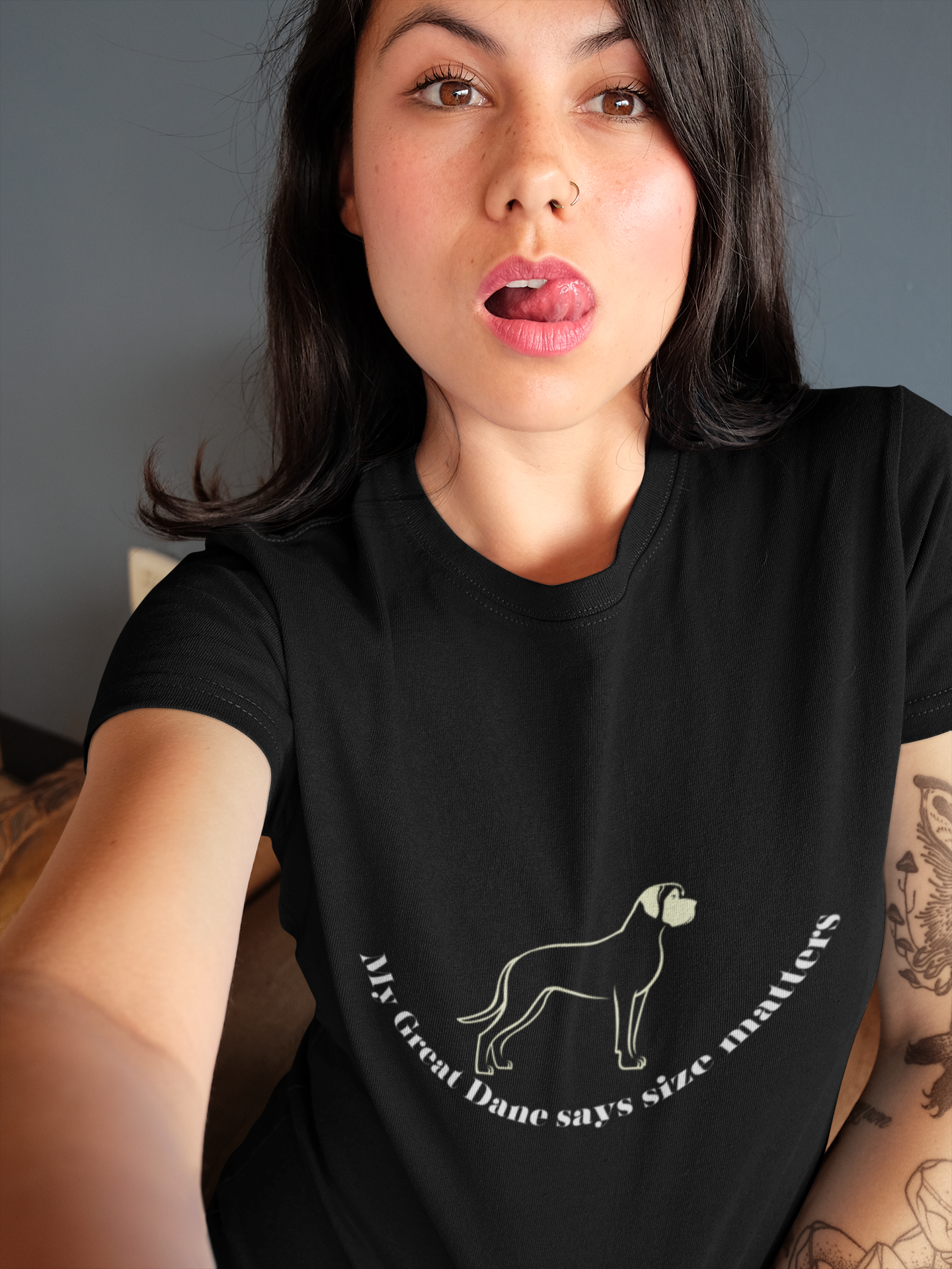 My Great Dane Says size matters statement tee