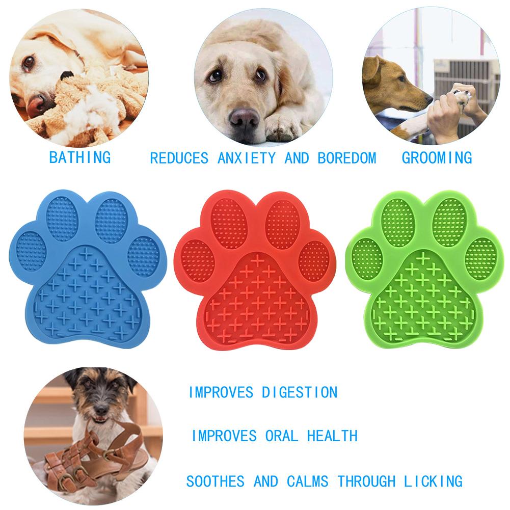 Dog Lick Pad Pet Bathing Distraction Pads Wall Mouted Silicone Slow Feeder Lick Mat with Strong Suction for Dog Bathing Grooming