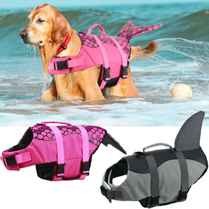 Shark and Mermaid themed dog life jacket