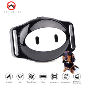 Pet GPS Tracker Dog Collar Waterproof IP68 5Days Standby Geo-fence Mini GPS Tracker Cat GPS Collar Voice Call WiFi+LBS FREE APP