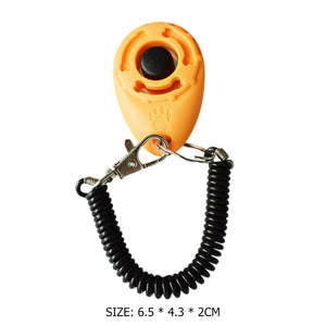 1 Piece Pet Cat Dog Training Clicker Plastic New Dogs Click Trainer Aid Too Adjustable Wrist Strap Sound Key Chain dog whistle