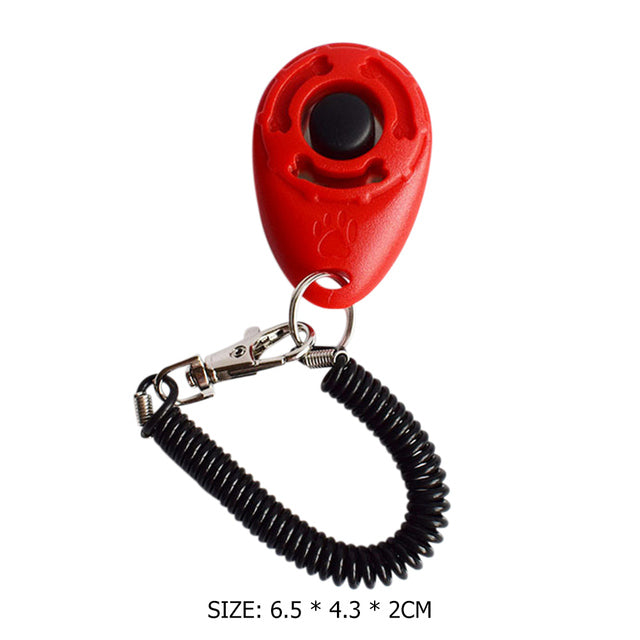 1 Piece Pet Cat Dog Training Clicker Plastic New Dogs Click Trainer Aid Too Adjustable Wrist Strap Sound Key Chain dog whistle