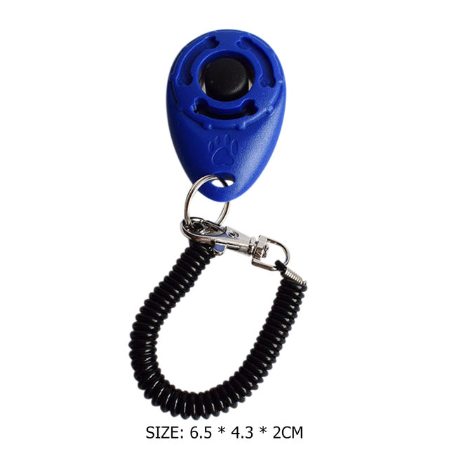 1 Piece Pet Cat Dog Training Clicker Plastic New Dogs Click Trainer Aid Too Adjustable Wrist Strap Sound Key Chain dog whistle