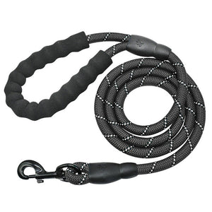 MySudui Reflective Pet Dog Leash Rope Nylon Dog Strap Belt Traction Rope Running Glow In The Dark Pet Lead Black Pitbull Terrier