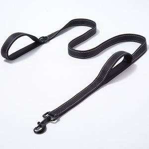 Dog Leashes Outdoor Travel Dog Training Chain Heavy Duty Double Handle Lead for Greater Control Safety Training Dual Handle