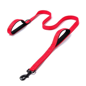 Dog Leashes Outdoor Travel Dog Training Chain Heavy Duty Double Handle Lead for Greater Control Safety Training Dual Handle