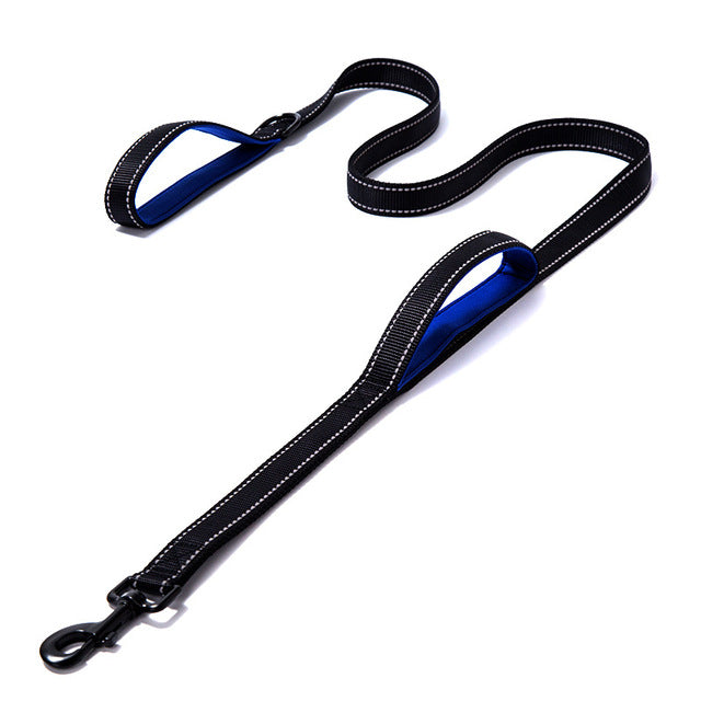 Dog Leashes Outdoor Travel Dog Training Chain Heavy Duty Double Handle Lead for Greater Control Safety Training Dual Handle