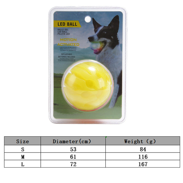 LED Luminous Pet Dog Bite Ball Colorful Transformation Effect Dog Balls Interactive Dog Glowing Toy Dog Chewing Ball at Night