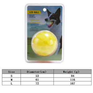 LED Luminous Pet Dog Bite Ball Colorful Transformation Effect Dog Balls Interactive Dog Glowing Toy Dog Chewing Ball at Night