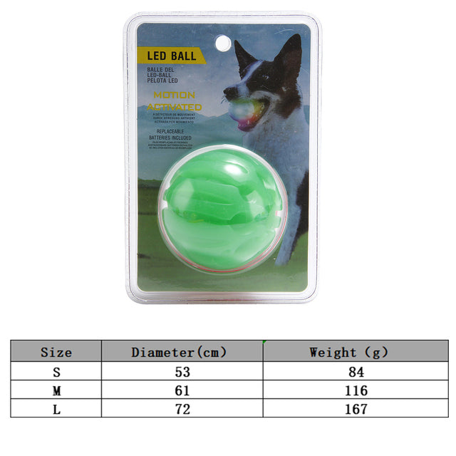 LED Luminous Pet Dog Bite Ball Colorful Transformation Effect Dog Balls Interactive Dog Glowing Toy Dog Chewing Ball at Night