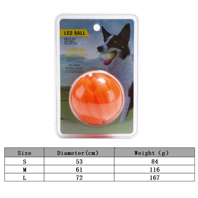 LED Luminous Pet Dog Bite Ball Colorful Transformation Effect Dog Balls Interactive Dog Glowing Toy Dog Chewing Ball at Night