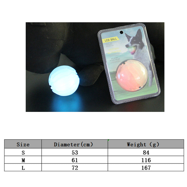 LED Luminous Pet Dog Bite Ball Colorful Transformation Effect Dog Balls Interactive Dog Glowing Toy Dog Chewing Ball at Night