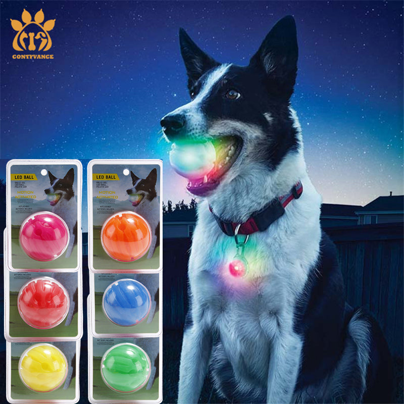 LED Luminous Pet Dog Bite Ball Colorful Transformation Effect Dog Balls Interactive Dog Glowing Toy Dog Chewing Ball at Night