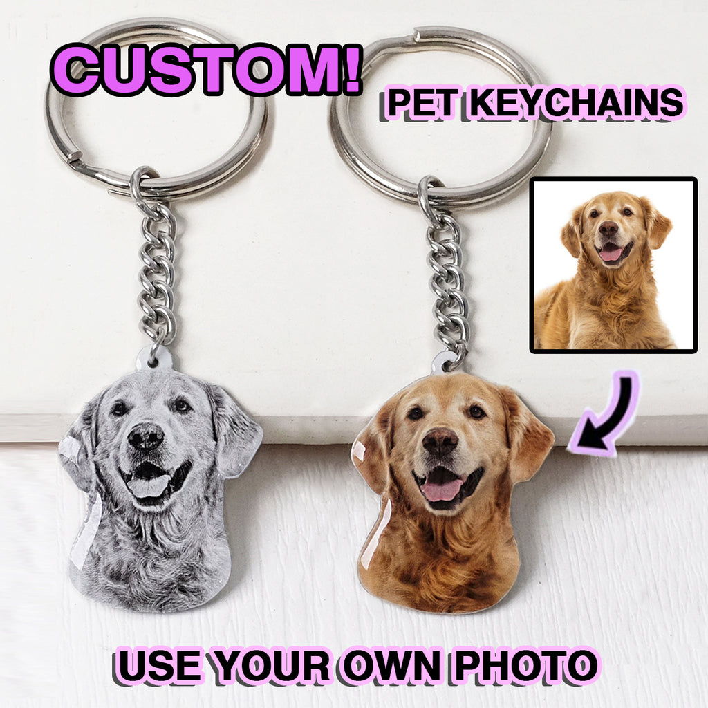 Custom Pet Photo Keychain Personalized Dog Keychain Cat Keyring Animal Photo Key Chain Accessories Custom Gift for Dog Lover